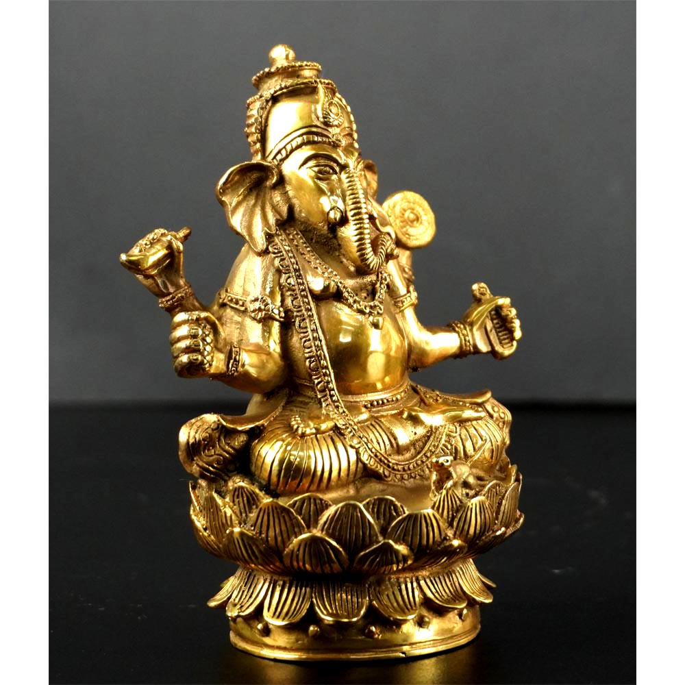 indisch Buddha Figur Ganesha Statue aus Messing