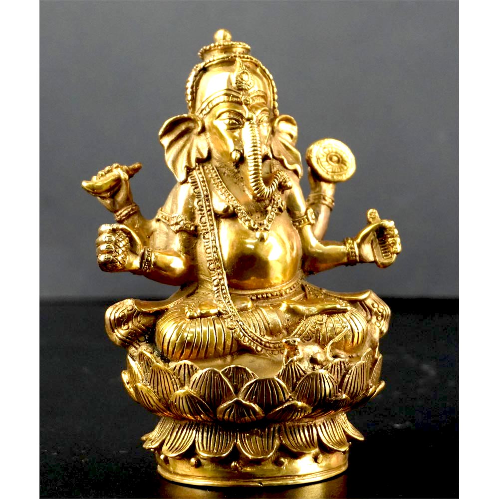 indisch Buddha Figur Ganesha Statue aus Messing