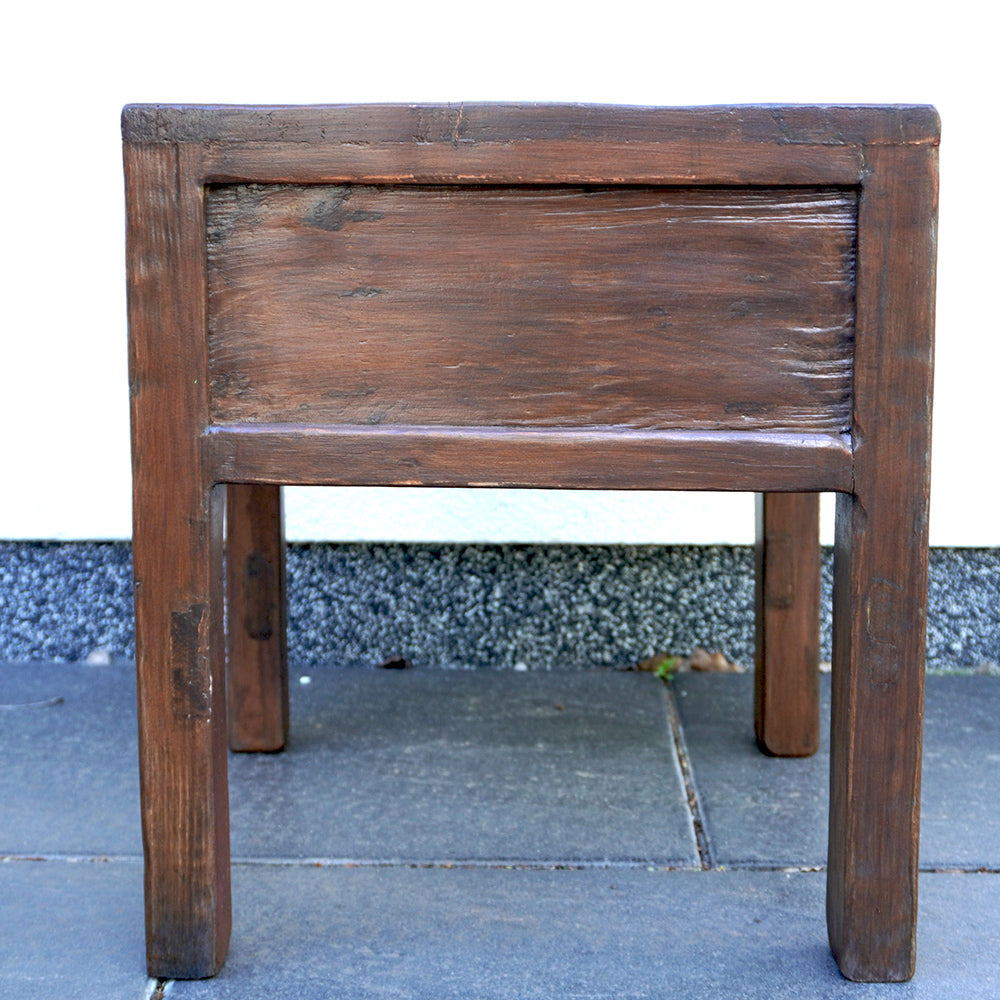 Nachttisch Beistelltisch chinesisch antik Möbel massiv Holz mit Schubladen klein Board