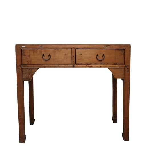 Tisch Schreibtisch mit Schubladen antik natur Holz klein