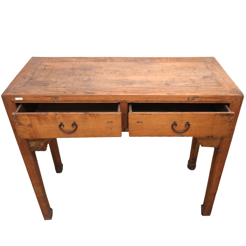 Tisch Schreibtisch mit Schubladen antik natur Holz klein