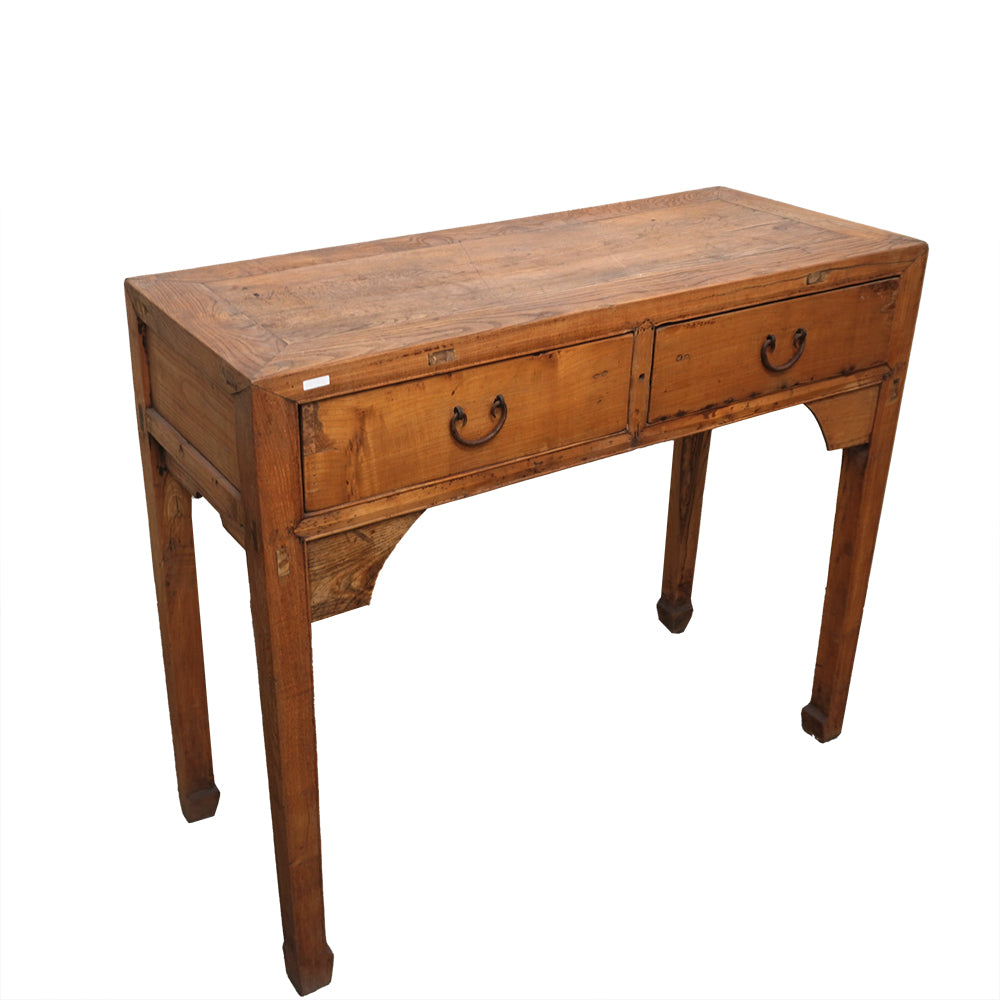 Tisch Schreibtisch mit Schubladen antik natur Holz klein