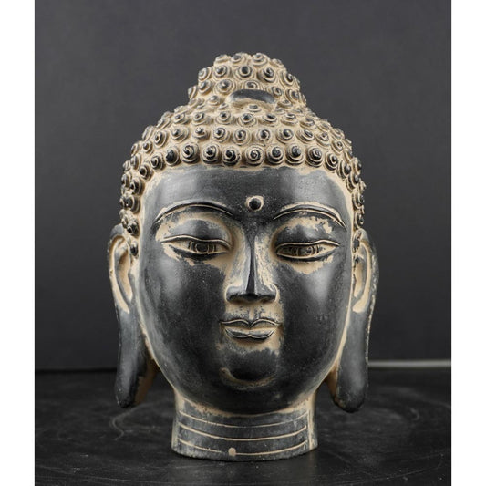 Buddha Kopf Statue Figuren Skulpturen aus Stein schwarz kostenlose Lieferung