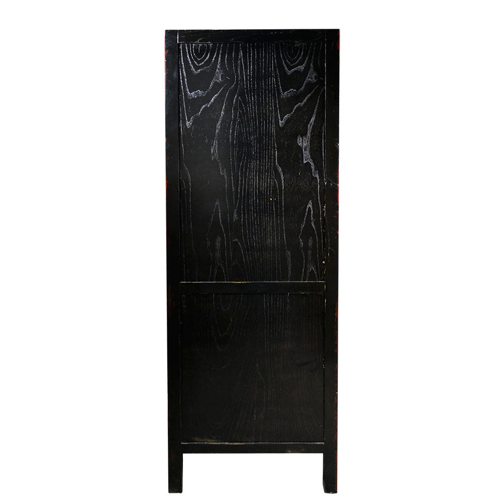 chinesisch rot Vintage Schrank Hochschrank aus Holz handgefertigt 170 cm hoch