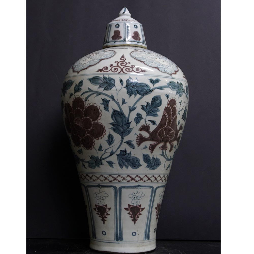 Porzellan Deckel Vase chinesisch Qing Dynastie Stil handgefertigt