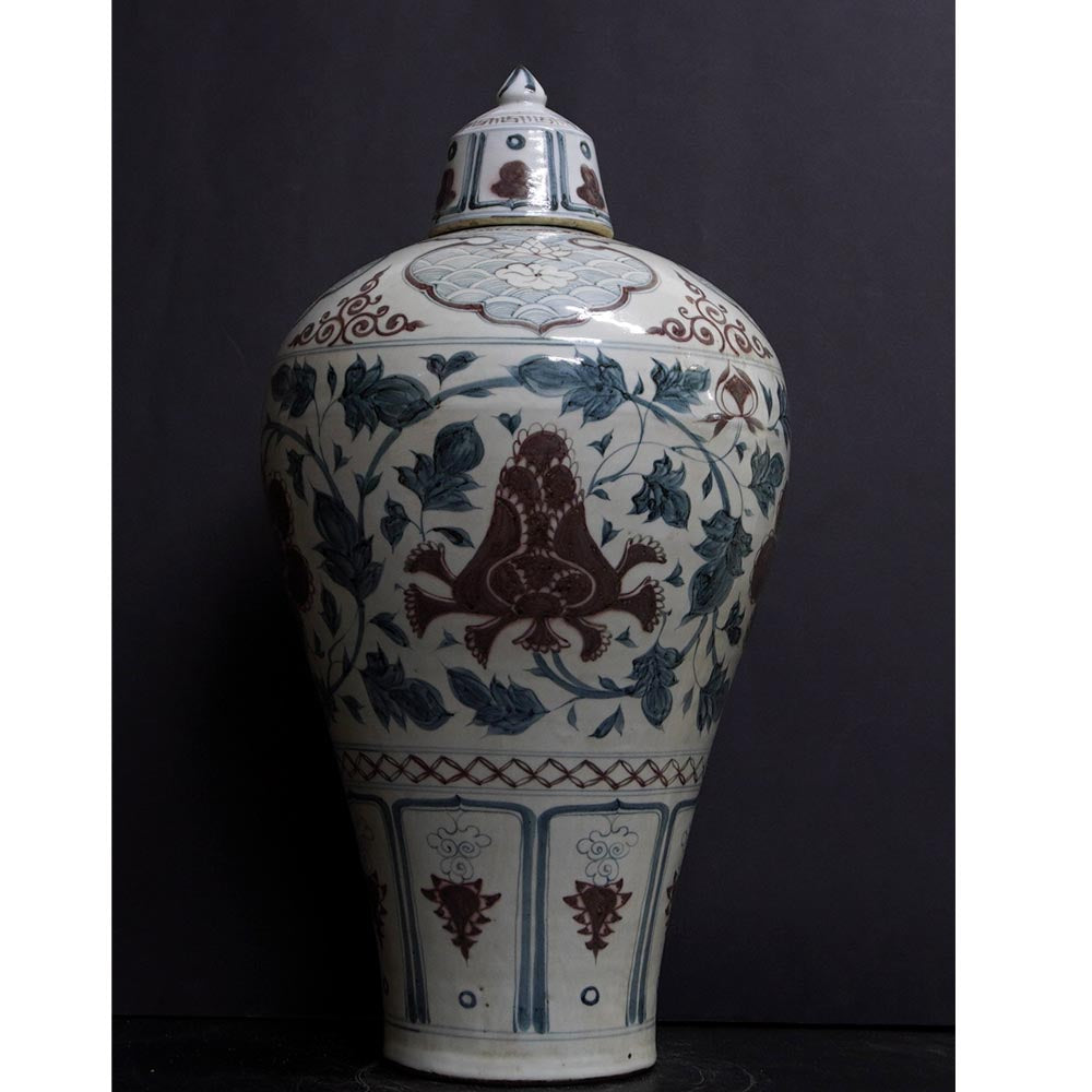 Porzellan Deckel Vase chinesisch Qing Dynastie Stil handgefertigt