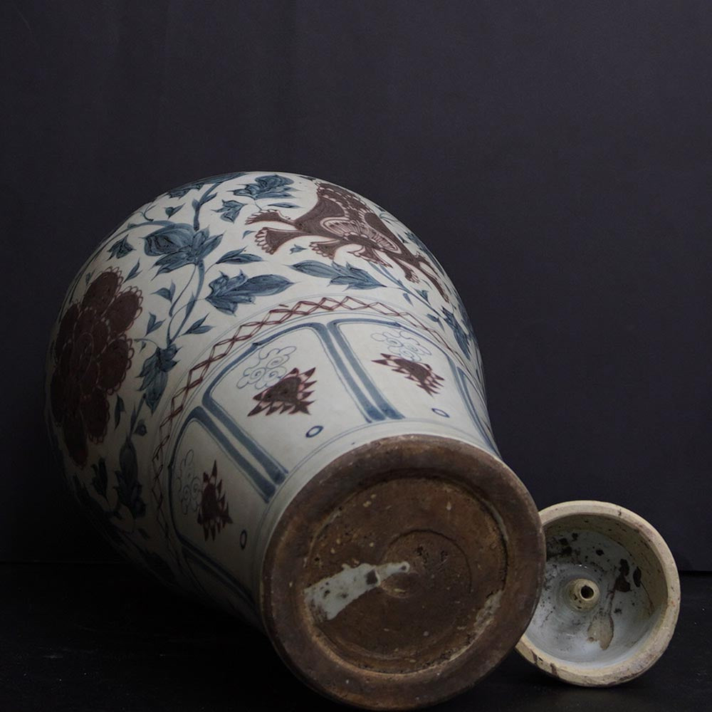 Porzellan Deckel Vase chinesisch Qing Dynastie Stil handgefertigt