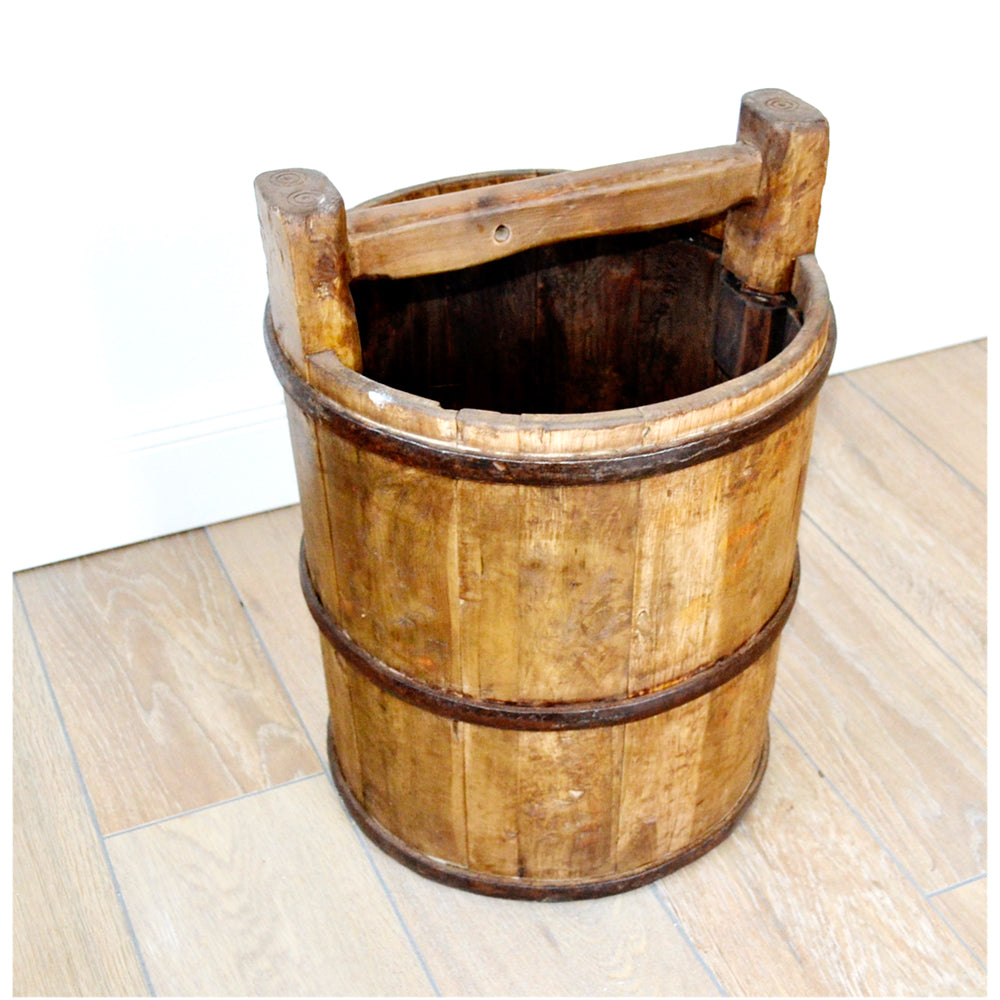 antik chinesisch Holz Eimer Home Garten Deko Landhaus handgefertigt