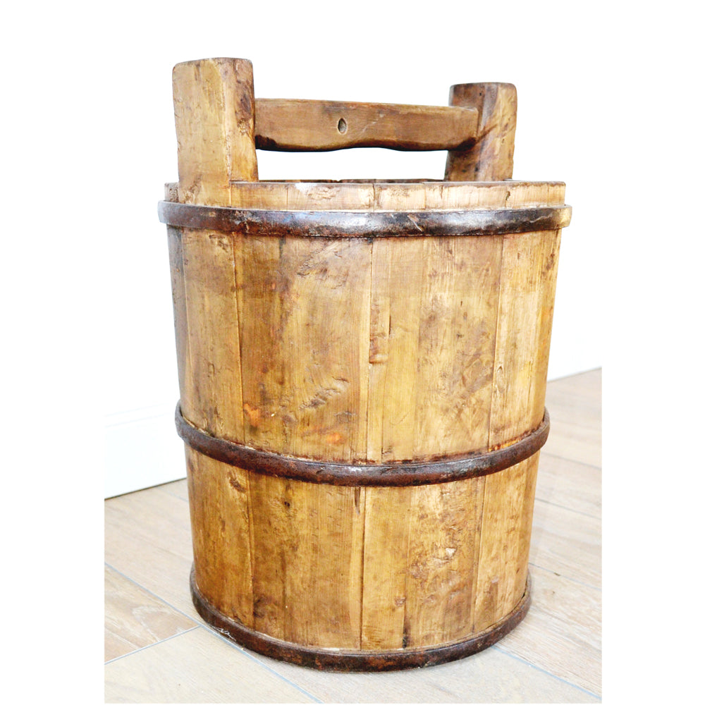 antik chinesisch Holz Eimer Home Garten Deko Landhaus handgefertigt
