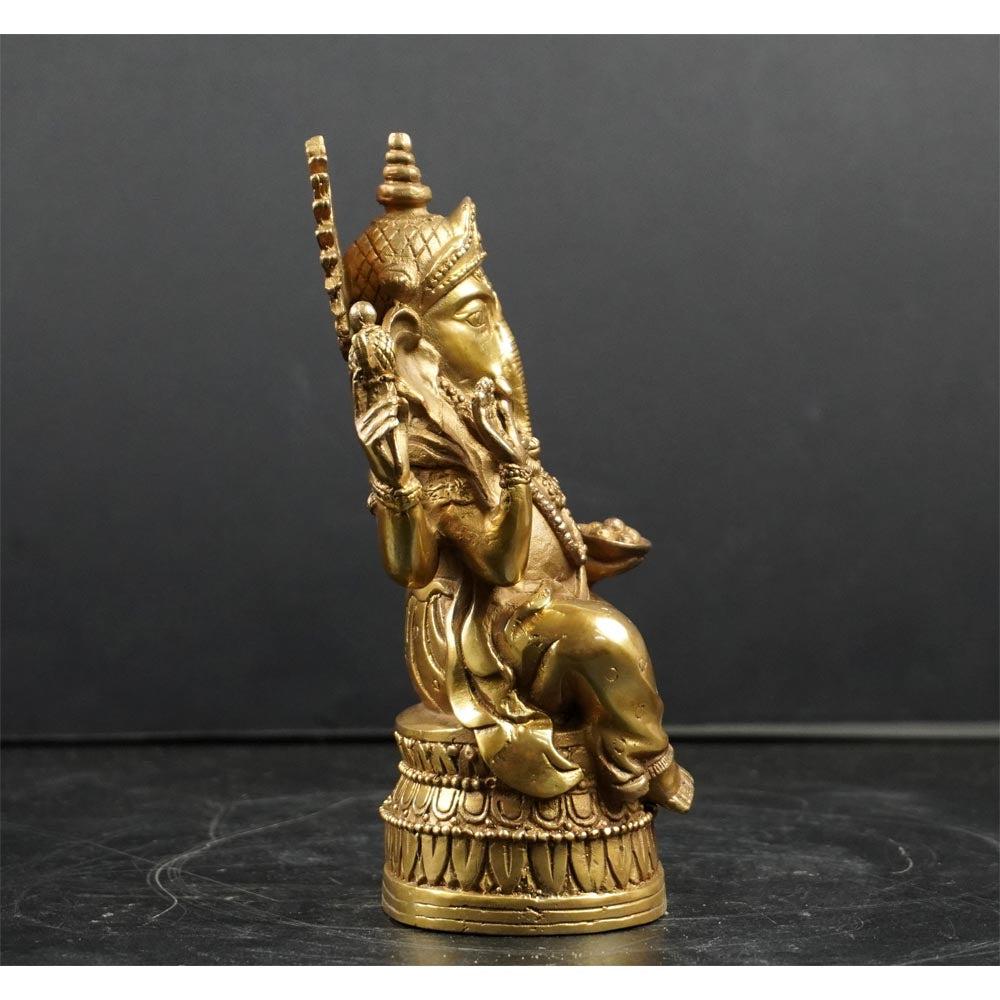 Buddha Figuren Statue Metal Gold Ganesha