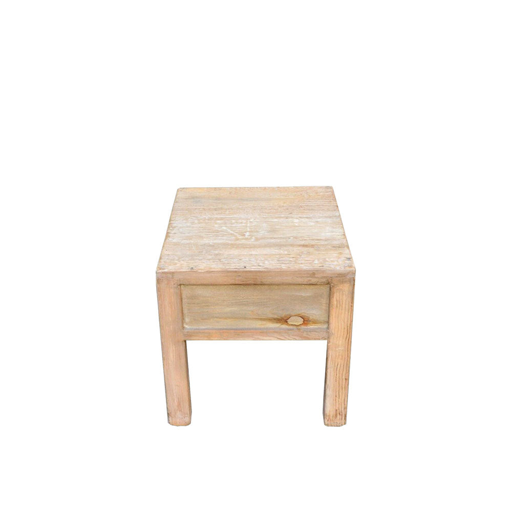 Klein Tisch Nachttisch Beistelltisch Laptop Tisch aus Holz Naturbelassen mit Schubladen